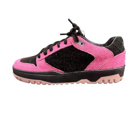 P448 Mason Women's Colorblock Suede Low Top Sneaker Pink/Black, Size 38 NWOB - Picture 2 of 9